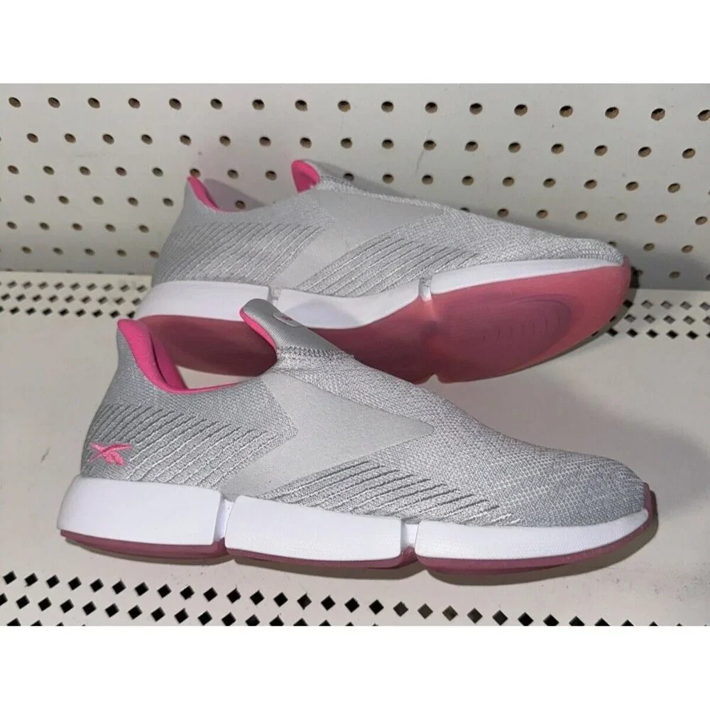 Reebok DMX DailyFit Womens Athletic Slip On Walking Shoes Size 11 Gray Pink